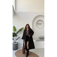 ترانشكوت اوفرسايز طويل - اسود