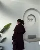ترانشكوت اوفر سايز طويل - خمري ترانشكوت اوفر سايز طويل - خمري