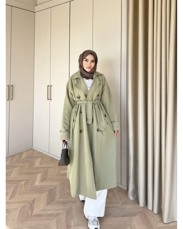 ترانشكوت مع قصة على الصدر - زيتي 5985